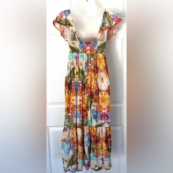Anthropologie Moxy Collective Floral Maxi Dress Size XS Sheer - Picture 8 of 15